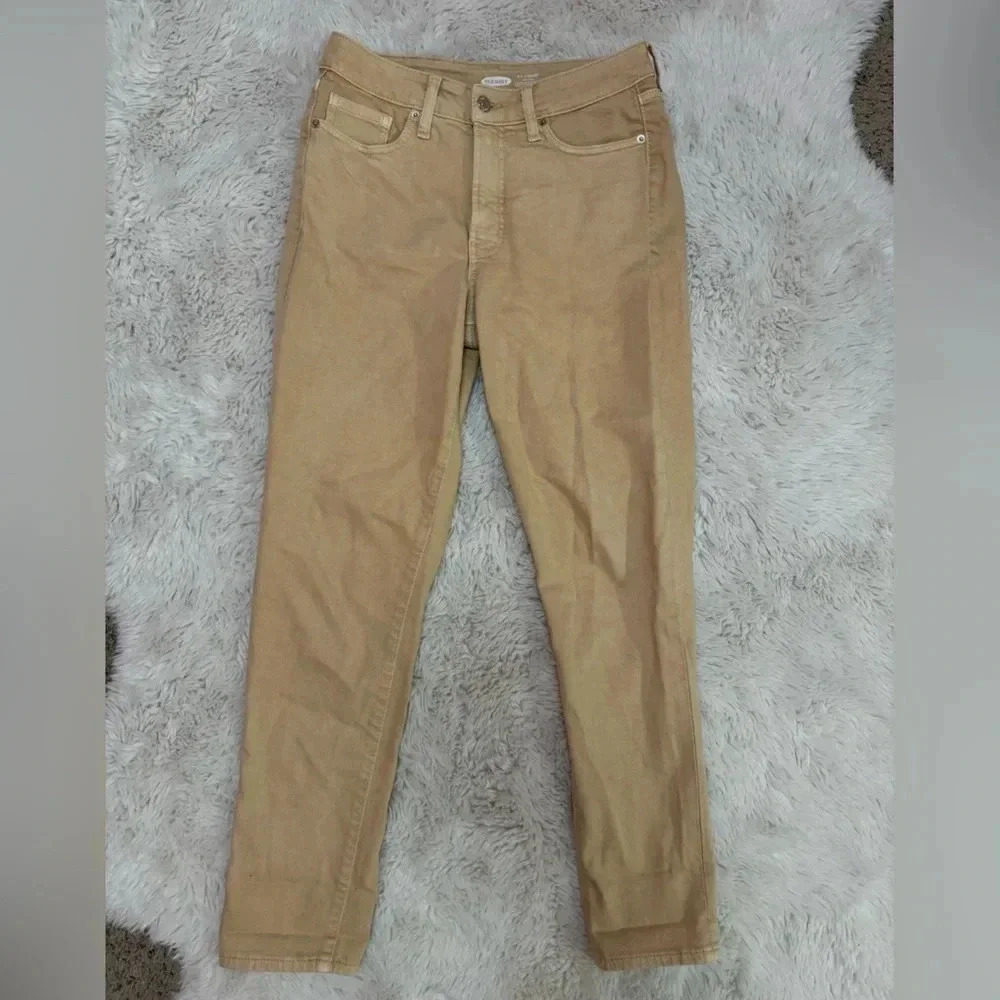 Old Navy O.G. Straight high rise secret slim pockets yellow jeans